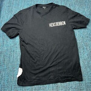 Diesel Men's Short Sleeve T-Shirt in Black White Front and Back Logo Size Large